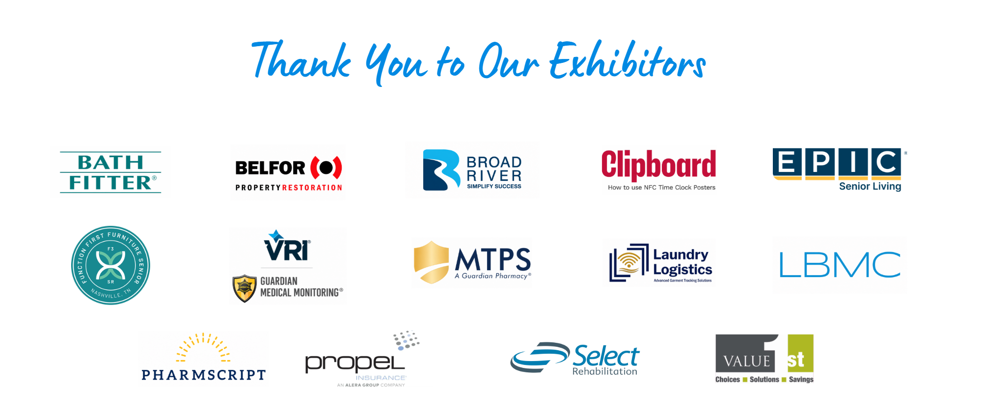 Thank You to Our Exhibitors
