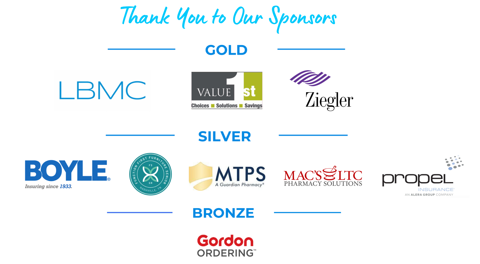 Thank You to Our Sponsors