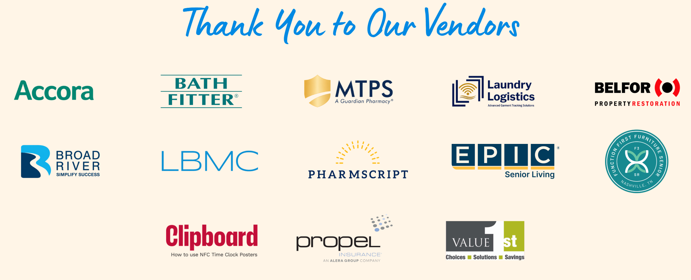 Thank You to Our Vendors